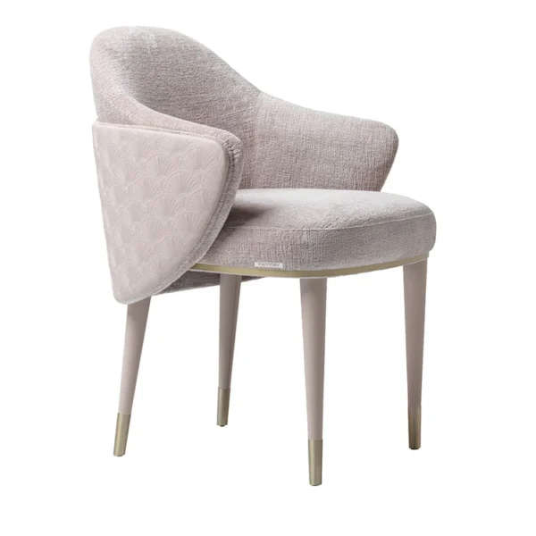 Adele Beige Fabric And Leather Chair
