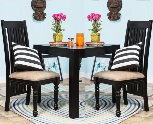 Rustic Walnut Dining Chair Set - Image 4