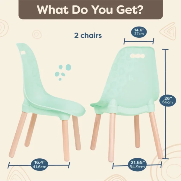Modern Green Duo Kids Chairs - Image 2